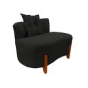 Ver imagem 4 de Namoradeira Sofá Feijão Luna 100cm Orgânica Bouclé Preto