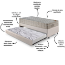 Ver imagem 4 de Bicama Box Solteiro Corino Linho 96x203x28 cm com Colchão Airtech Ortobom Molas Ensacadas