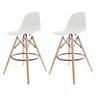Kit 2 Banquetas Alta Charles Eames Eiffel Branca Branco - 1