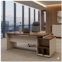 Ver imagem 6 de Mesa Pedestal Reta (03 Gav.) 1,92x0,70m Workstart - Nogal Sevilha/Champanhe