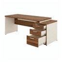 Ver imagem 3 de Mesa Pedestal Reta (03 Gav.) 1,92x0,70m Workstart - Nogal Sevilha/Champanhe