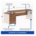Ver imagem 4 de Mesa Pedestal Reta (03 Gav.) 1,92x0,70m Workstart - Nogal Sevilha/Champanhe