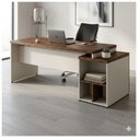 Ver imagem 5 de Mesa Pedestal Reta (03 Gav.) 1,92x0,70m Workstart - Nogal Sevilha/Champanhe