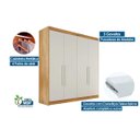Ver imagem 5 de Guarda Roupa Solteiro 3 Gavetas e 4 Portas Nantes Peroba/off White - Europa