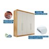 Guarda Roupa Solteiro 3 Gavetas e 4 Portas Nantes Peroba/off White - Europa - 5