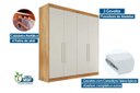 Ver imagem 5 de Guarda Roupa Solteiro 3 Gavetas e 4 Portas Nantes Peroba/off White - Europa
