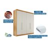 Guarda Roupa Solteiro 3 Gavetas e 4 Portas Nantes Peroba/off White - Europa - 2