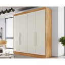 Ver imagem 1 de Guarda Roupa Solteiro 3 Gavetas e 4 Portas Nantes Peroba/off White - Europa
