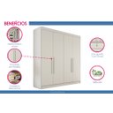 Ver imagem 4 de Guarda Roupa Solteiro 3 Gavetas e 4 Portas Nantes Peroba/off White - Europa