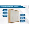 Guarda Roupa Solteiro 3 Gavetas e 4 Portas Nantes Peroba/off White - Europa - 3