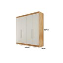 Ver imagem 2 de Guarda Roupa Solteiro 3 Gavetas e 4 Portas Nantes Peroba/off White - Europa