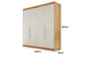 Ver imagem 2 de Guarda Roupa Solteiro 3 Gavetas e 4 Portas Nantes Peroba/off White - Europa