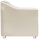 Ver imagem 3 de Kit 3 Poltronas Decorativa para Sala Manicure Recepção Mila Corino Bege Pés de Plástico Cromado