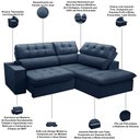 Ver imagem 4 de Sofá 3 Lugares Retrátil Reclinável Chaise Direito 243cm Solin F04 Veludo Azul - Lyam Decor