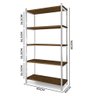 Estante Grande Em Aço 5 Prateleiras 90 cm Imbuia Branco Garen Steel Mobile - 4