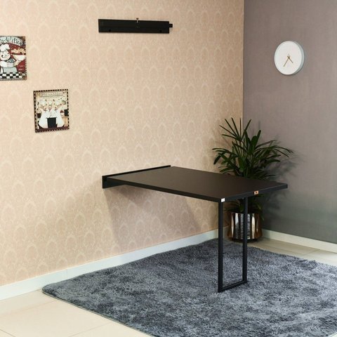 Mesa Dobrável Industrial MDF 120x75cm Preto