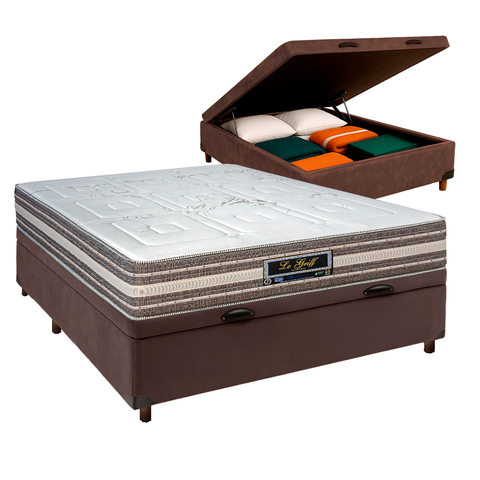 Cama Box Bau + Colchão Casal Molas Ensacadas Legriff Sankonfort