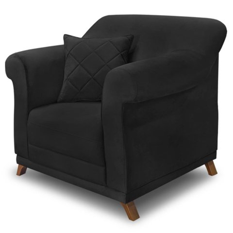 Poltrona Decorativa Retro Polo com Almofada Suede 1105 Ezz 1105