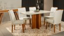 Ver imagem 1 de Mesa de jantar + 6 cadeiras França Tampo Atenas 160 Cm Palha