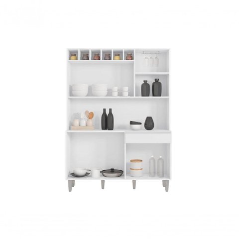 Kit Cozinha Compacta Alice 130Cm C/6 Portas 1 Gaveta Branco