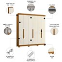 Ver imagem 3 de Guarda Roupa Casal 200cm 6 Portas Viny A02 Off/cinamomo - Mpozenato