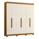 Ver imagem 1 de Guarda Roupa Casal 200cm 6 Portas Viny A02 Off/cinamomo - Mpozenato
