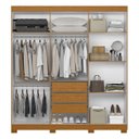 Ver imagem 5 de Guarda Roupa Casal 200cm 6 Portas Viny A02 Off/cinamomo - Mpozenato