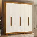 Ver imagem 2 de Guarda Roupa Casal 200cm 6 Portas Viny A02 Off/cinamomo - Mpozenato