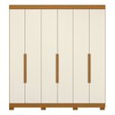 Ver imagem 6 de Guarda Roupa Casal 200cm 6 Portas Viny A02 Off/cinamomo - Mpozenato