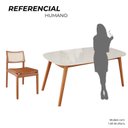 Ver imagem 5 de Sala de Jantar Mesa 160x76cm Tampo em MDF com Vidro 6 Cadeiras em Couríssimo Ceci Yescasa Marrom/Mar