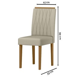 Cadeira para Mesa de Jantar Ana Kit 2 Peças Ype Veludo Nude – New Ceval - 3 Cadeira para Mesa de Jantar Ana Kit 2 Peças Ype Veludo Nude – New Ceval - 3