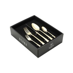 Faqueiro Berna 30pcs Aço Inox Dourado Wolff - 5