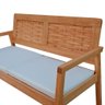 Sofá 2 Lugares-namoradeira Garden Madeira Maciça Assento Estofado Encosto Trançado Madeira - - 3