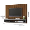 Painel Cissa Tv 32 36 39 40 42 46 47 50 Polegadas Prateleira Nicho Quarto Sala - Ripado/cinza - 4