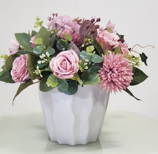 ARRANJO DE FLORES ARTIFICIAL ROSAS VASO 9335 - 5