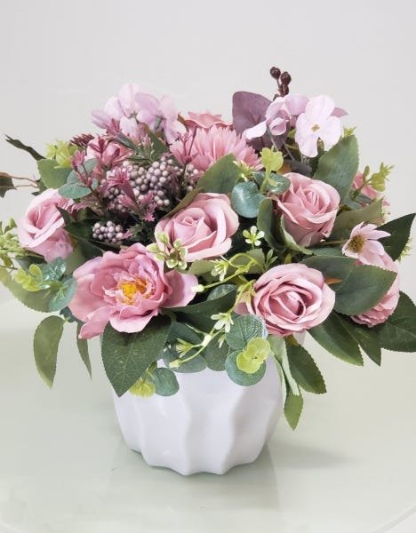 ARRANJO DE FLORES ARTIFICIAL ROSAS VASO 9335 - 1
