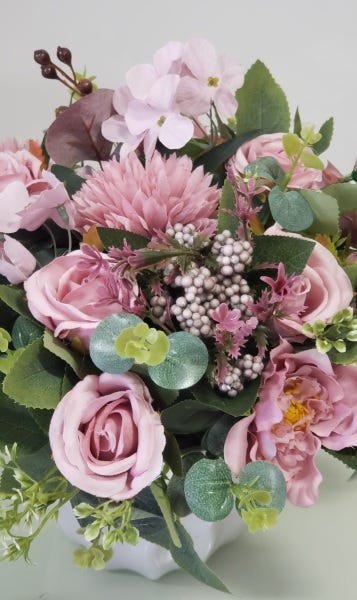 ARRANJO DE FLORES ARTIFICIAL ROSAS VASO 9335 - 4