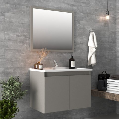 Conjunto para Banheiro Brisa 60 Cimento/Cimento