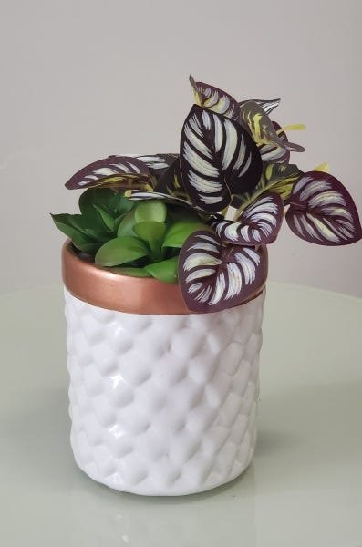 ARRANJO CACHEPOT DE FLORES ARTIFICIAL SUCULENTA VASO 9330 - 3