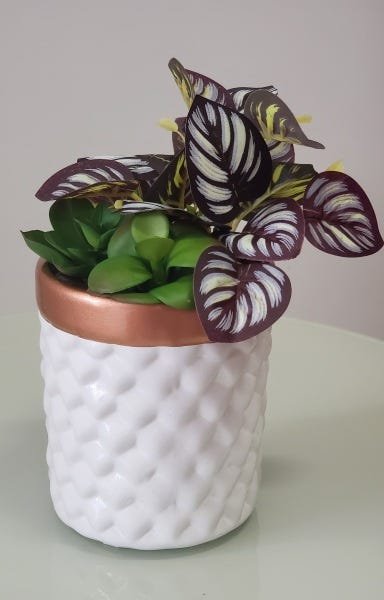 ARRANJO CACHEPOT DE FLORES ARTIFICIAL SUCULENTA VASO 9330 - 5