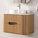 Ver imagem 2 de Gabinete de Banheiro 80cm e Espelheira 70cm c/ Cuba Suspenso:Catedral/Branco