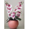 ARRANJO DE FLORES ARTIFICIAL ORQUÍDEAS VASO CERÂMICA 9300 - 2