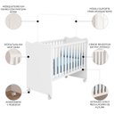 Ver imagem 3 de Berço Simples para Colchão 130x60 Doce Sonho Branco - Qmovi