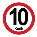 Ver imagem 1 de Placa Sinalização Velocidade Máxima 10km/h Redonda 45x45cm TaColado