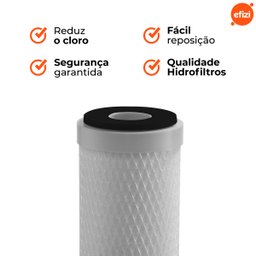 Refil Filtro Clor 5" 5 Micra Carvão Ativado Hidrofiltros - 4