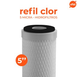 Refil Filtro Clor 5" 5 Micra Carvão Ativado Hidrofiltros - 2