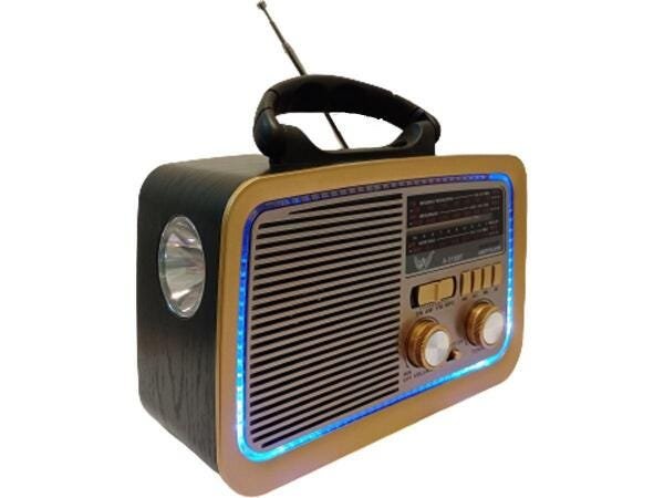 Rádio Retro Portátil Vintage Am FM USB Pendrive com Lanterna - 4