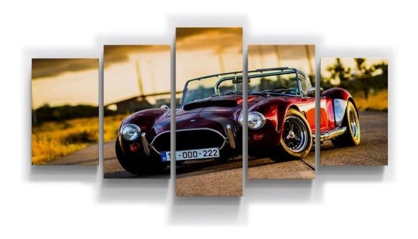Quadros Decorativos Carro Retro Antigo Colorido Sala Quarto - 1