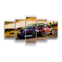 Ver imagem 1 de Quadros Decorativos Carro Retro Antigo Colorido Sala Quarto