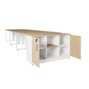 Ver imagem 3 de Plataforma Trabalho 1,20m P/ 6 Pessoas com Armário F5 Office Cor:macadâmia com Branco